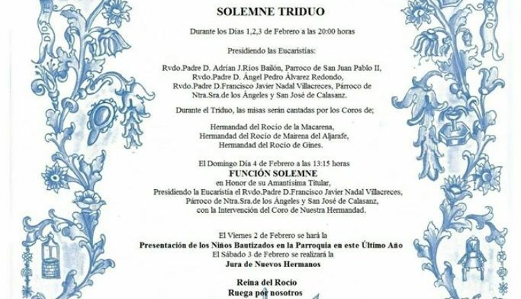 Hermandad de Montequinto – Solemne Triduo