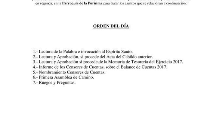 Hermandad de Málaga – Cabildo General Ordinario