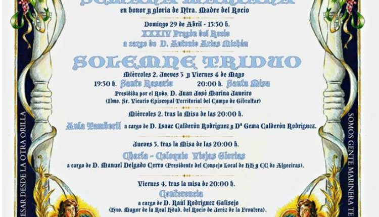 Hermandad de Algeciras – Solemne Triduo 2018 y Pregón a cargo de D. Antonio Arias