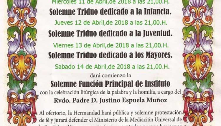 Hermandad de Chucena – Solemne Triduo y Pregón