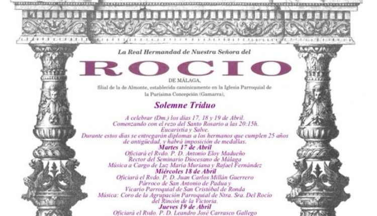 Hermandad de Málaga – Solemne Triduo Rocío 2018