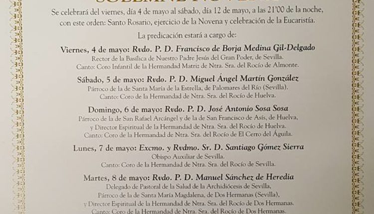 Solemne Novena y Actos de la Hermandad Matriz en el  Rocío 2018
