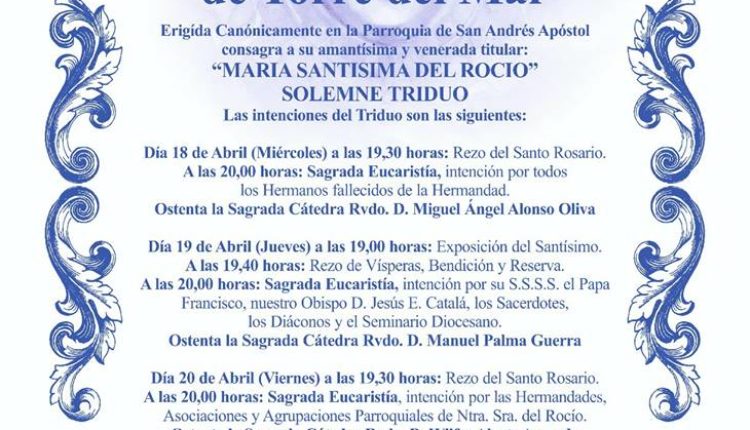 Hermandad de Torre del Mar – Solemne Triduo 2018