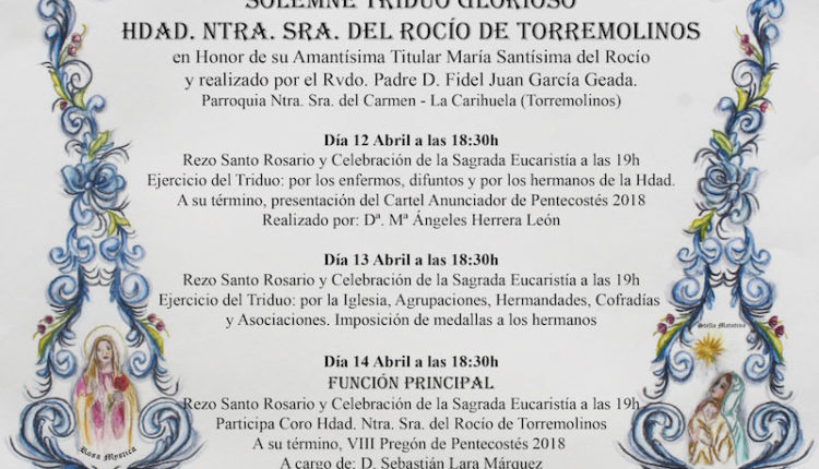 Hermandad de Torremolinos – Solemne Triduo y Pregón a cargo de Don Sebastián Lara Márquez