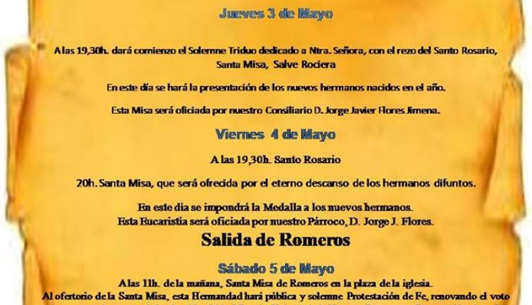 Hermandad de Barajas – Solemnes Cultos Rocío 2018