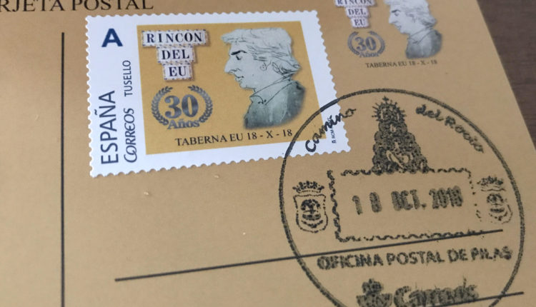CORREOS dispone del primer matasellos dedicado al Camino del Rocío en su oficina de Pilas