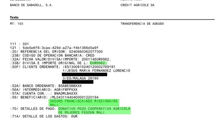 Ofrenda del Foro 2019 – Extractos bancarios e Ingreso/Transferencia a las Misioneras Franciscanas