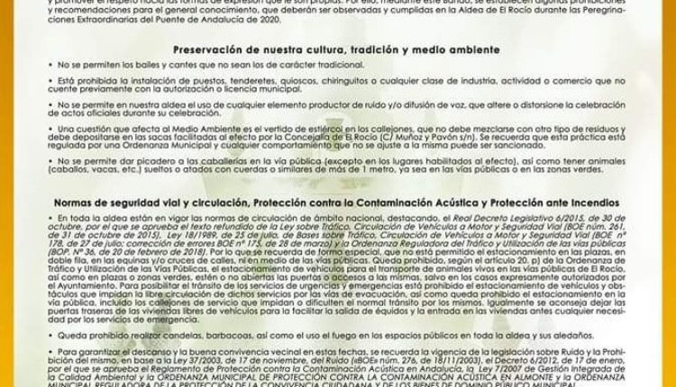 Bando con motivo de las Peregrinaciones Extraordinarias del puente Día de Andalucía 2020
