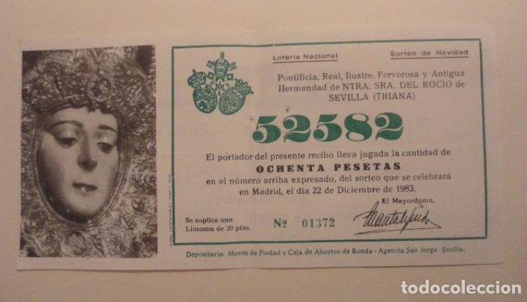 La Virgen del Rocío en los sorteos de la Lotería y la ONCE