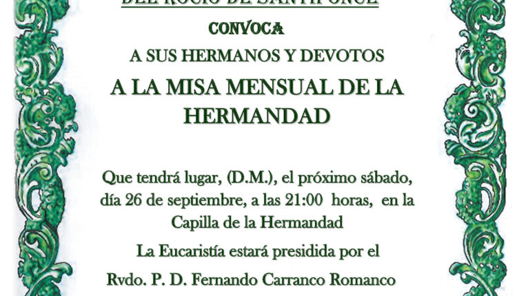 Hermandad de Santiponce – Misa Mensual
