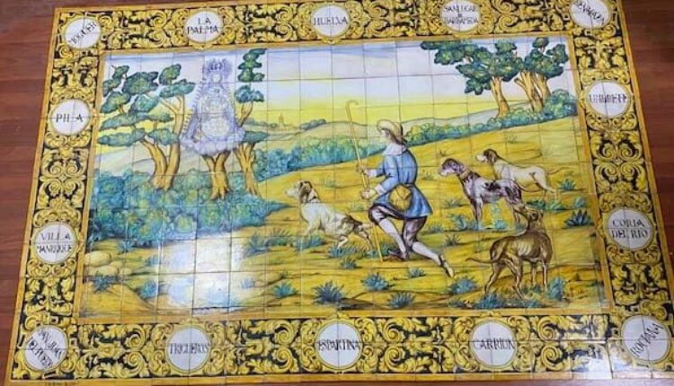 Restauración Paño de azulejos cerámico de la antigua fachada del Santuario de El Rocío