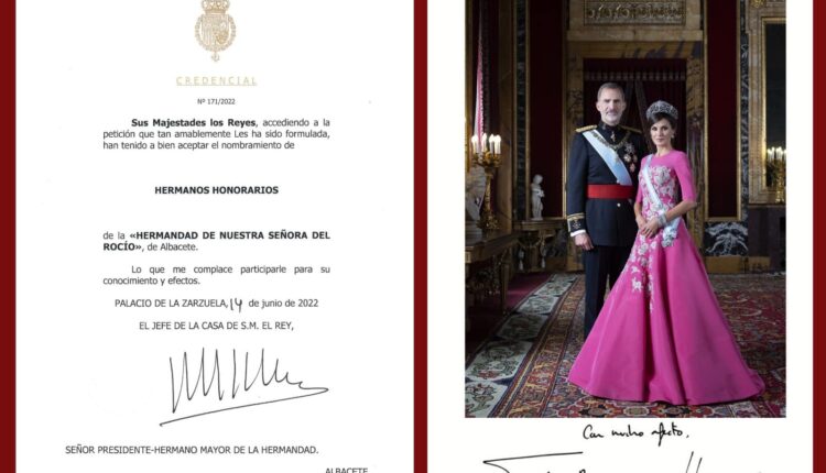 Hermandad de Albacete – Los Reyes de España nombrados Hnos. Honorarios de la Hdad.