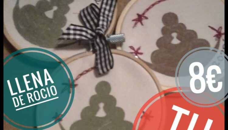 Ofrenda Foro 2022 – Bastidores bordados de 8cm de diámetro para el árbol de navidad.