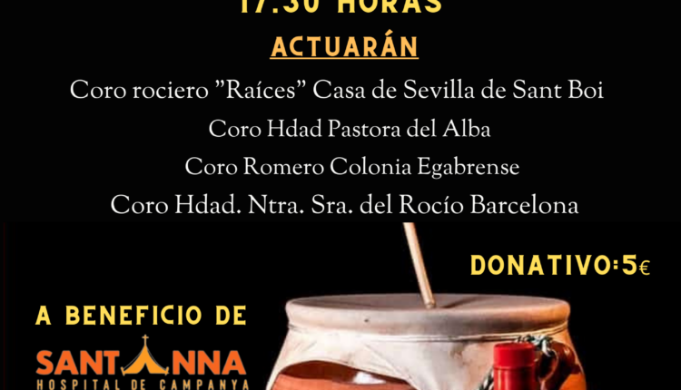 La Hermandad del Rocío de Barcelona organiza su Zambomba a beneficio del Hospital de Campaña de Barcelona.