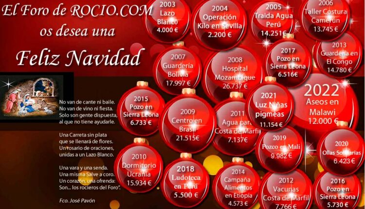Felicitación de Navidad del Foro del rocio.com 2022