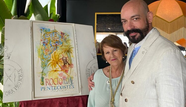 Un tabernáculo en acuarelas para la Hermandad de Alicante del prestigioso artista Luis de la Pura como cartel de la Romería del Rocío 2023.  