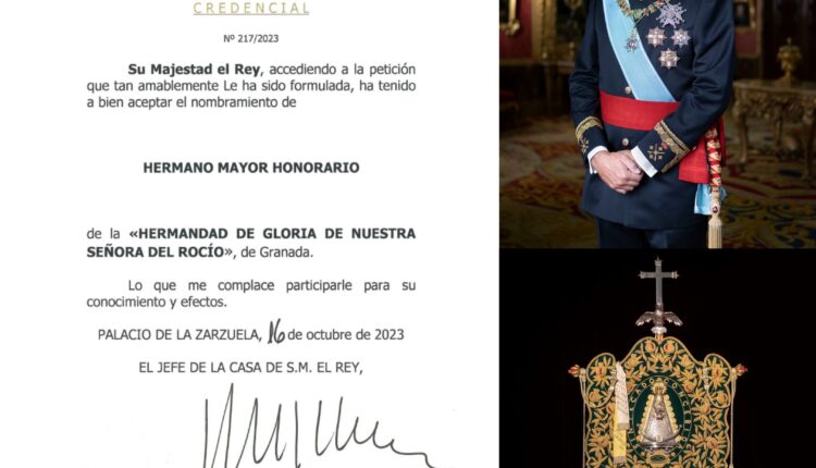 El Rey, Hermano Mayor Honorario del Rocío de Granada.