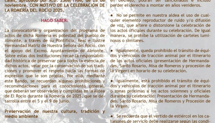 Bando Municipal Romería del Rocío 2025