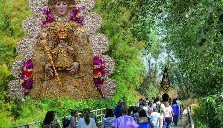 El camino de la Ofrenda de flores a la Virgen del pueblo de Almonte