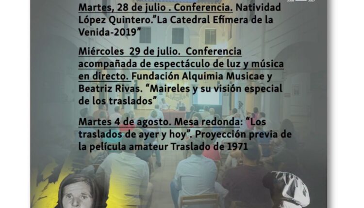 Programa de actos y conferencias en el patio de nuestra Casa Hermandad con motivo del Traslado de la Virgen
